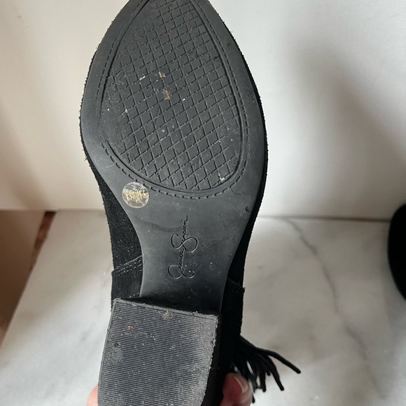 Jessica Simpson Black suede Ankle Boots with Fringe 8.5 - Picture 8 of 16